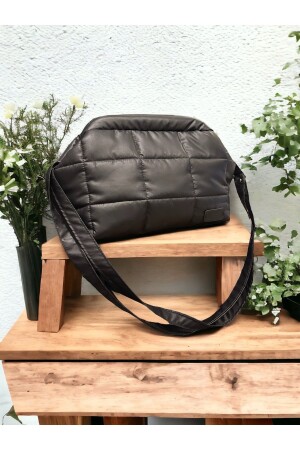 Matte Black Puffer Hidden Bursary Clutch Hand-/Umhängetasche - Nuggita