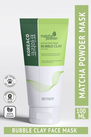 Matcha Mucize Bubble Clay Yüz Maskesi | Gözenek Temizleyici Yenileyici Köpüren Yüz Maskesi 100 ml - KOREACO