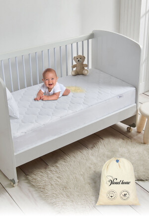 Matratzenschoner aus 100 % Baumwolle, gesteppt, mit vollem Rand, wasser- und flüssigkeitsdicht, Matratzenschoner für Babys und Kinder, Matratzenschoner 01. 3531 - Vionel Home