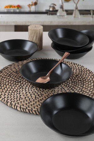 Matte Black Hittite Dinner Plate 18 Cm 6 Pieces ST042306F956A000000MACD700 - Keramika