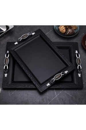 Matte Black Luxury 2-Piece Tea Service and Presentation Tray TYC00429191601 - ÖZBURAK