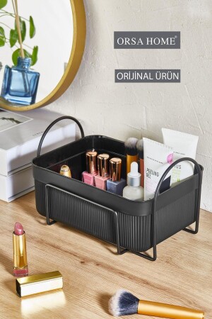 Matte Black Makeup And Cosmetics Organizer - Modern Design Makeup Box - Orsa Home