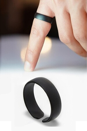 Matte Black Plain Wedding Ring Knight Adjustable Ring - The Collection