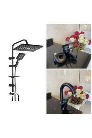 Matte Black Sink Faucet Bathroom Faucet Robot Shower Set YSNYMN0006 - Eng