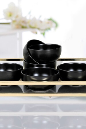 Matte Black Soup Bowl 12 Cm 6 Pieces ST101406F956A0000000ACD100 - Keramika