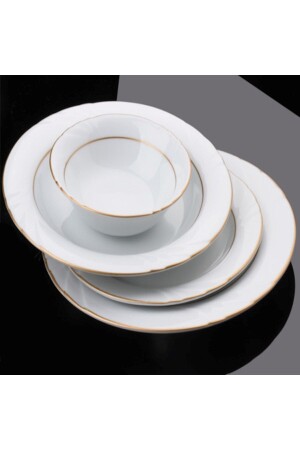 Matte Gilded Serving Plate 12 Pieces SF25DU23 - Güral Porselen