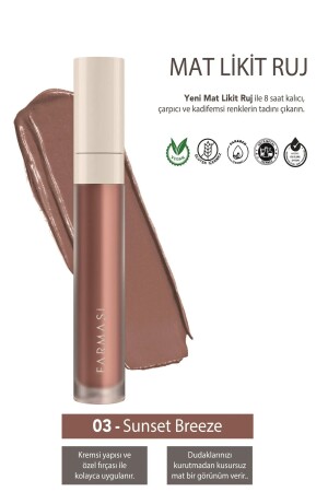 Matte Liquid Lipstick - 03 Sunset Breeze 4 ml 8690131775162 - Farmasi
