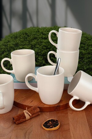 Matte White Cloud Mug 9 Cm 6 Pieces ST101206F022A0000000AET900 - Keramika
