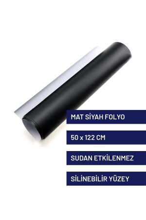 MATTschwarze Folie 50x122 CM Möbel – Küche – Fliesen – Fahrzeugverkleidung - Azra Reklam