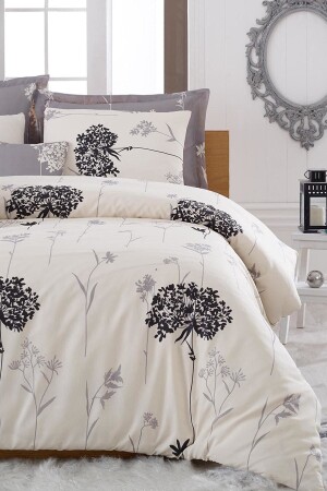 Mature Bettbezug-Set Double Efil Beige-Grau Ep-020629 - Enlora Home