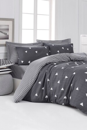 Mature Bettbezug-Set Double Triangle Grey Ep-025993 - Eponj Home