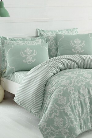 Mature Duvet Cover Set Double Pure Water Green Ep-020621 - Enlora Home