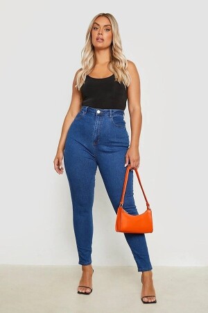 Mavi Büyük Beden Kadın Jeans Pantolon toparlayıcı - Lixera
