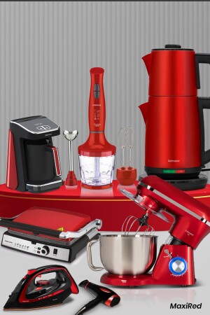 Maxired Bright Red 29-teiliges, vorteilhaftes elektronisches Hochzeitspaket, elektrisches Küchen-Mitgift-Set BY-5733 - GoldMaster