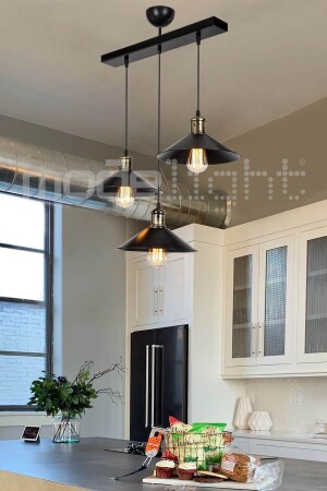 Maya 3 Row Pendant Lamp Black mng. 7437 - manogrup avize aydınlatma