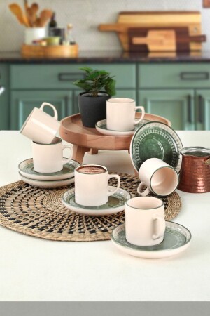 Maya Coffee Set 12 Pieces for 6 Persons 20789-98 X0001406600000000000000000 - Keramika