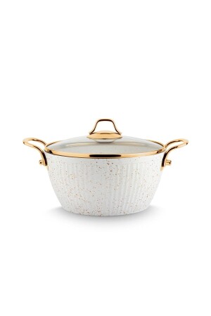 Maya Granit Desenli Derin Tencere Altın Kulp - Beyaz - 20 Cm TYC00578692890 - Lines
