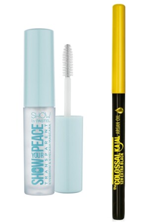Maybelline New York Colossal Kajal Liner Extra Black +Show Your Transparent Eyebrow and Eyelash Mascara - Show By Pastel