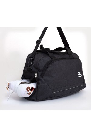 Medium Size Unisex Black Sports Fitness And Travel Bag With Shoe Compartment - Solo Bag