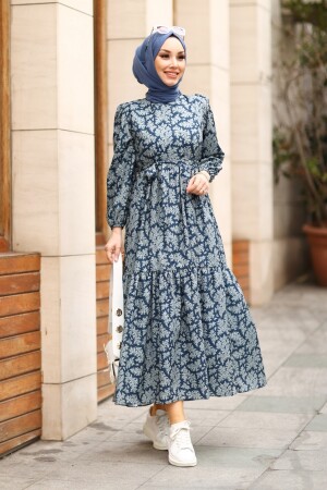 Medusa Navy Blue Dress - Gizce