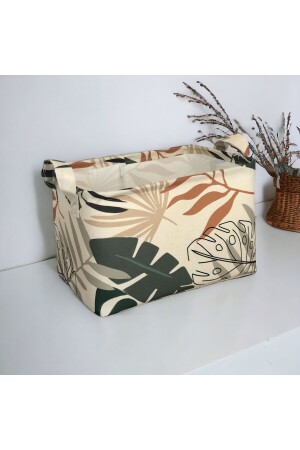 Mehrzweck-Schrank-Organizer mit Blattmuster, dekorativer rechteckiger Organizer-Korb, 18 x 22 x 30 cm - Prendi Home