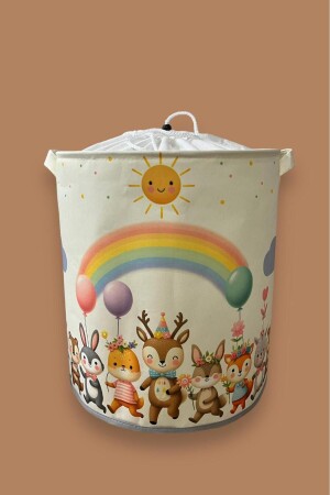 Mehrzweck-Spielzeug-Aufbewahrungsbox mit niedlichem Tiermotiv, zusammenklappbarer Organizer, 37 x 40 cm - Prendi Home