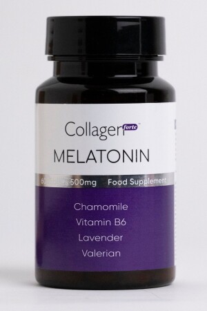 Melatonin 3 mg – Hydrolysiertes Kollagen – Vitamin B6 – Lavendel – Kamille und Baldrian - Collagen Forte Platinum