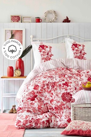 Melenie 100% Cotton Single Duvet Cover Set 200. 21. 01. 0102 - Karaca Home