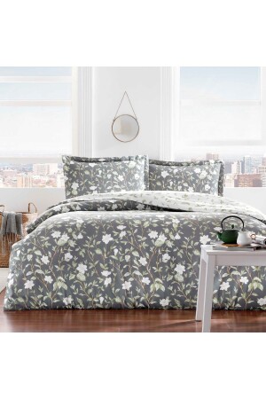 Melia Satin-Doppelbettbezug-Set, Grau, 000000001000045410 - Taç