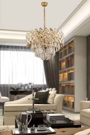 Melina Eskitme Kristal Taşlı Salon Avize 3854-06-FR - Apliqa