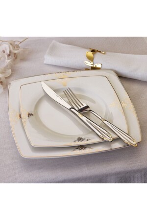 Melina Fine Cream 60 Pieces Square Dinner Set for 12 Persons 153. 03. 07. 9466 - Karaca