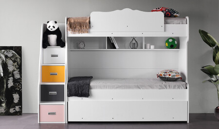 Melodi Baby Bunk Bed - With Stairs - Cadde Yıldız