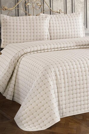 Meltem Doppelbett-Tagesdecke, Creme - Çeyiz Diyarı