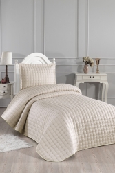 Meltem Single Bedspread Cappucino CD441579 - Çeyiz Diyarı