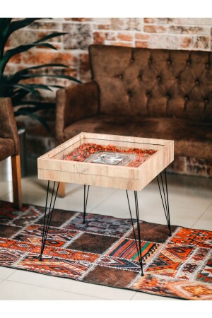 ,memory Stand ,coffee table ,souvenir Stand ,metal Black Leg Heat Resistant Unbreakable Glass H03 - Hakan Mobilya