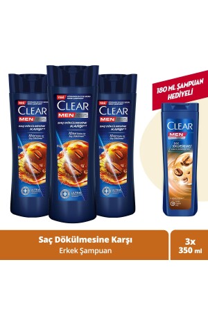 Men Effective Shampoo Against Dandruff Against Hair Loss 350 ml X3 SET. UNI. 2796 - Clear