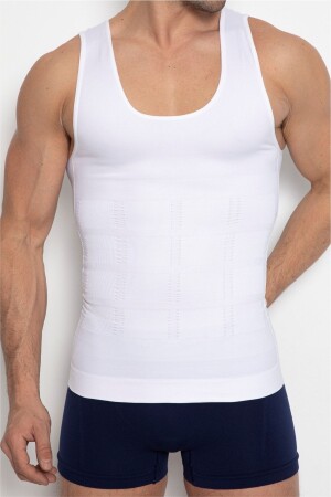 Men's Athlete Corset Waist Slimming Chest Enhancer Firming Belly Toning White Corset Athlete - Dc