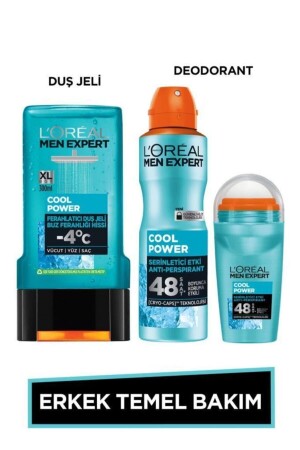 Men's Basic Care Set Cool Power Refreshing Shower Gel 300ml + Cool Power Deodorant + Roll on PKTTERCOOFDUSST - L'Oreal Paris Men Expert