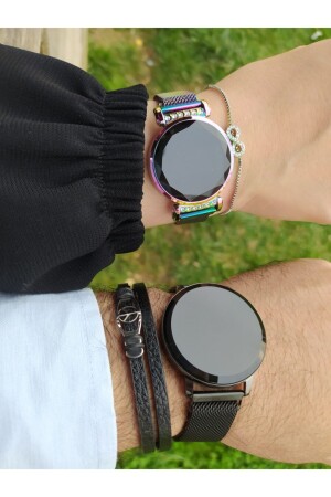 Men's Black Women's Multi-Colored Touch Screen Lover's Watches ÇENÇEN699 - ÇENÇEN