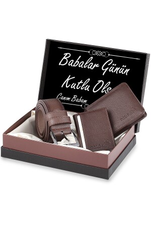 Men's Brown Belt Wallet Card Holder Model for Father's Day SETE-3012-Sb - polo air