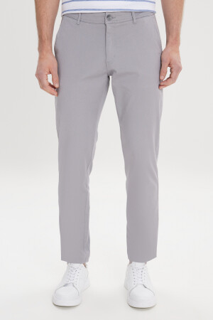 Men's Gray Canvas Slim Fit Slim Fit Side Pocket Flexible Chino Trousers ET0120000001 - AC&Co / Altınyıldız Classics