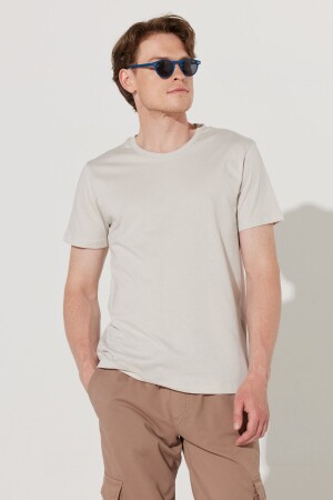 Men's Gray Slim Fit Narrow Cut 100% Cotton Crew Neck T-Shirt - Ac&Co / Altınyıldız Classics