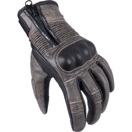 Men's leather motorcycle gloves W-TEC Davili - Black-Brown - W-TEC