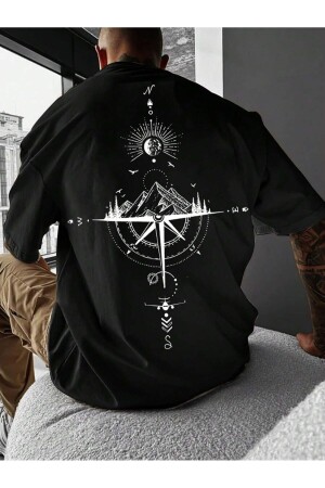 Men's North Star Back Printed Oversize T-shirt - Moonbull
