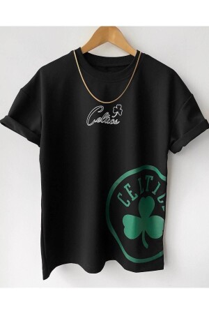 Men's Oversize Printed Cotton Crew Neck Short Sleeve T-shirt - Svart Wear