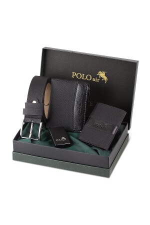 Men's Set Wallet Belt Card Holder Gasoline Lighter Black Set TYC00210833722 - polo air