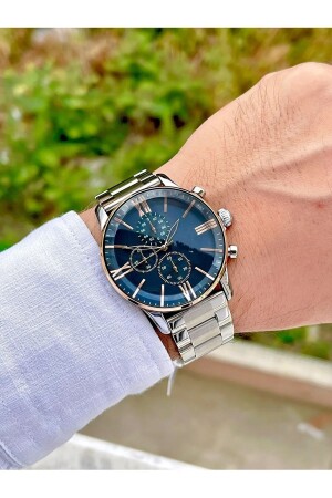 Men's Silver Color Black Dial Analog Wristwatch - İstliv