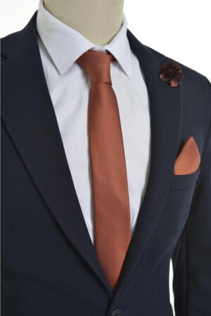 Men's Tile Tie Handkerchief Boutonniere Set KMD-11 - Brianze