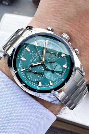 Men's Wristwatch 3 Atm Waterproof Silver Color Steel Strap + Natural Stone Bracelet Elg322 DKE2002 - Daniel Klein