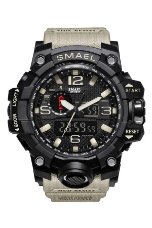 Men's Wristwatch Analog Digital Sports Black Fashion Trend Watch Khaki Color 1545 - SMAEL